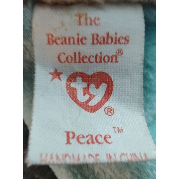 Ty Beanie Baby Peace Bear 1996 NO Ear tag Errors on Tush tag Star Handmade - Picture 5 of 5